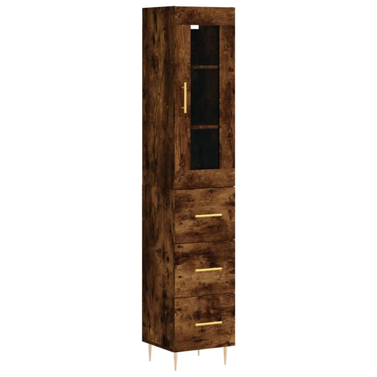 vidaXL Ντουλάπι Καπνιστή δρυς 34,5x34x180 εκ. από Επεξεργασμένο Ξύλο