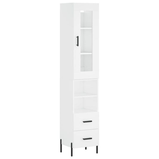 vidaXL Ντουλάπι Λευκό 34,5 x 34 x 180 εκ. από Επεξεργασμένο Ξύλο