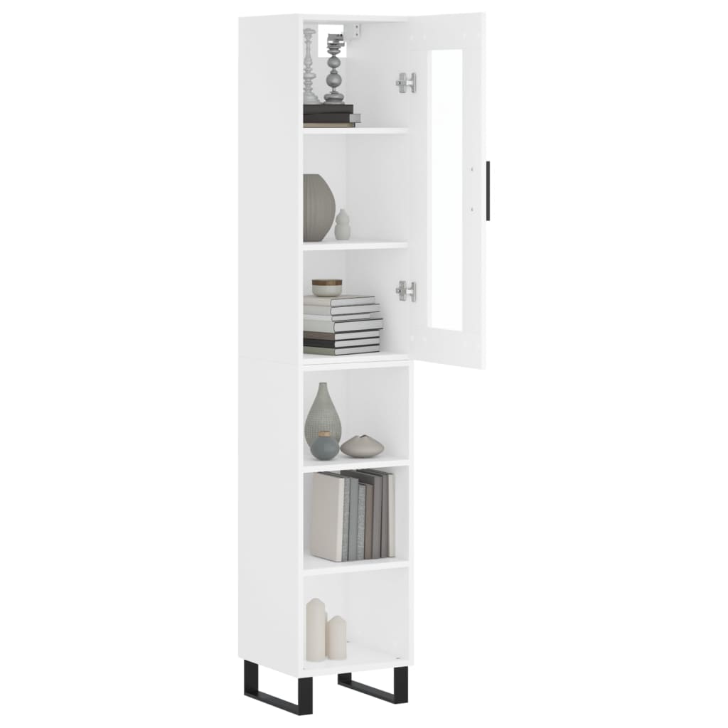 vidaXL Ντουλάπι Λευκό 34,5 x 34 x 180 εκ. από Επεξεργασμένο Ξύλο