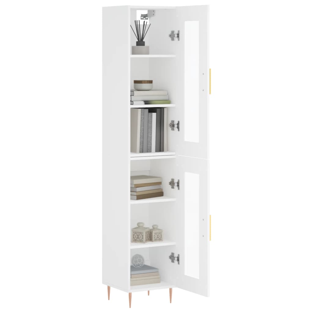 vidaXL Ντουλάπι Λευκό 34,5 x 34 x 180 εκ. από Επεξεργασμένο Ξύλο