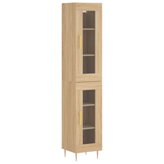 vidaXL Μπουφές Sonoma δρυς 34,5 x 34 x 180 εκ. από Επεξεργασμένο Ξύλο