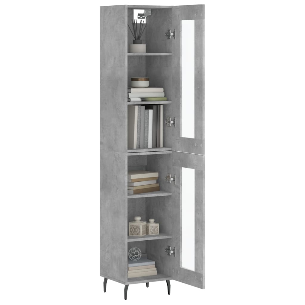 vidaXL Ντουλάπι Γκρι Σκυροδέματος 34,5x34x180 εκ. Επεξεργασμένο Ξύλο