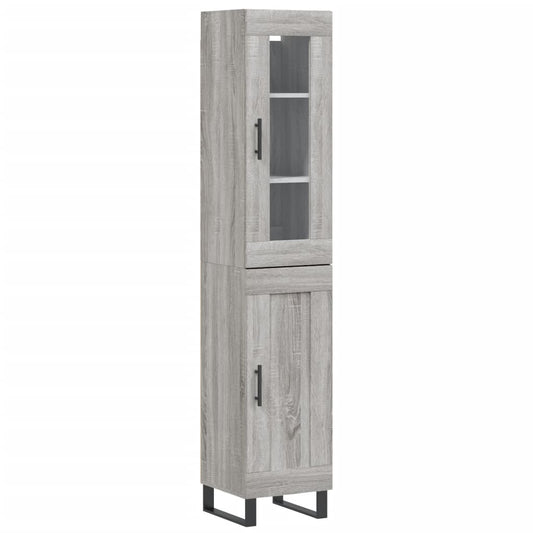 vidaXL Μπουφές Sonoma Γκρι 34,5 x 34 x 180 εκ. από Επεξεργασμένο Ξύλο
