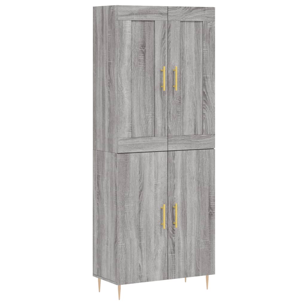 vidaXL Ντουλάπι Γκρι Sonoma 69,5 x 34 x 180 εκ. Επεξεργασμένο Ξύλο