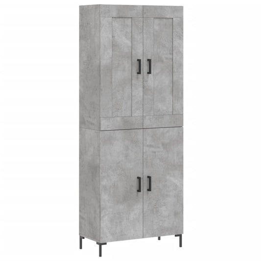 vidaXL Ντουλάπι Γκρι Σκυροδέματος 69,5x34x180 εκ. Επεξεργασμένο Ξύλο
