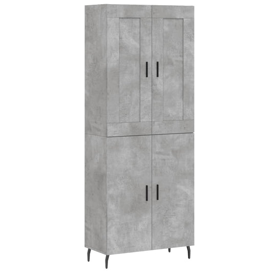 vidaXL Ντουλάπι Γκρι Σκυροδέματος 69,5x34x180 εκ. Επεξεργασμένο Ξύλο