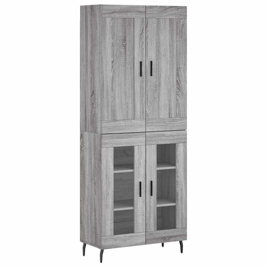 vidaXL Ντουλάπι Γκρι Sonoma 69,5 x 34 x 180 εκ. Επεξεργασμένο Ξύλο