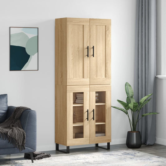 vidaXL Ντουλάπι Sonoma δρυς 69,5 x 34 x 180 εκ. από Επεξεργασμένο Ξύλο