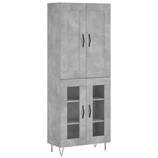 vidaXL Ντουλάπι Γκρι Σκυροδέματος 69,5x34x180 εκ. Επεξεργασμένο Ξύλο