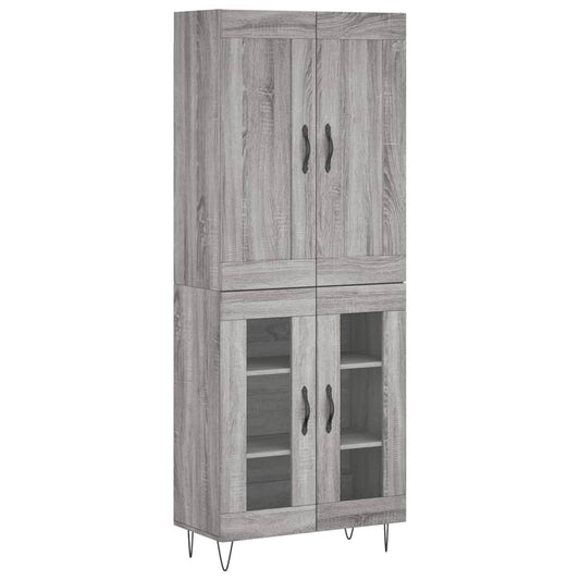vidaXL Ντουλάπι Γκρι Sonoma 69,5 x 34 x 180 εκ. Επεξεργασμένο Ξύλο