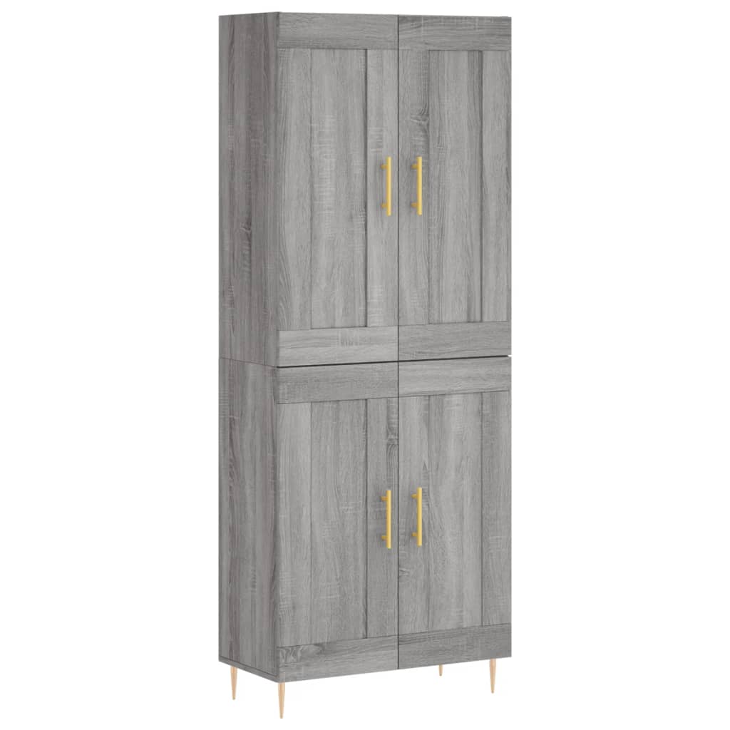 vidaXL Ντουλάπι Γκρι Sonoma 69,5 x 34 x 180 εκ. Επεξεργασμένο Ξύλο