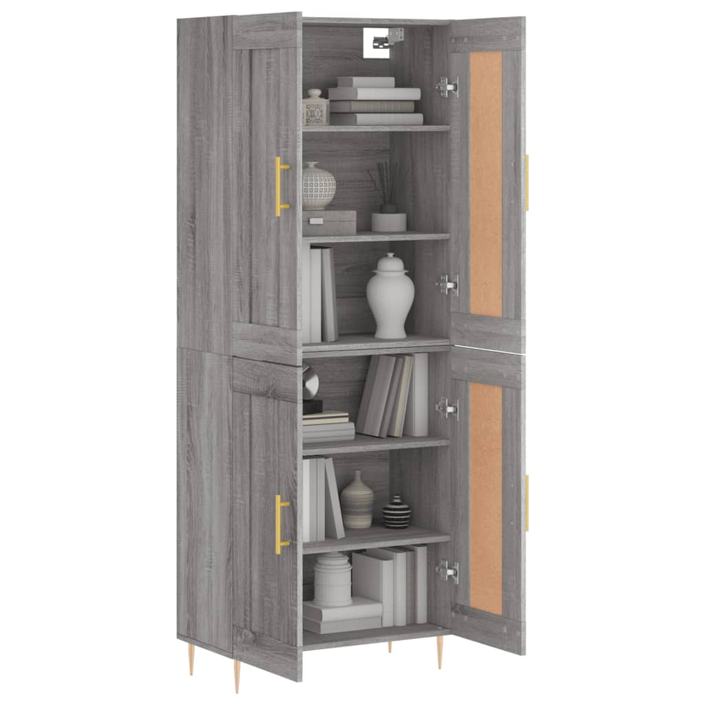 vidaXL Ντουλάπι Γκρι Sonoma 69,5 x 34 x 180 εκ. Επεξεργασμένο Ξύλο