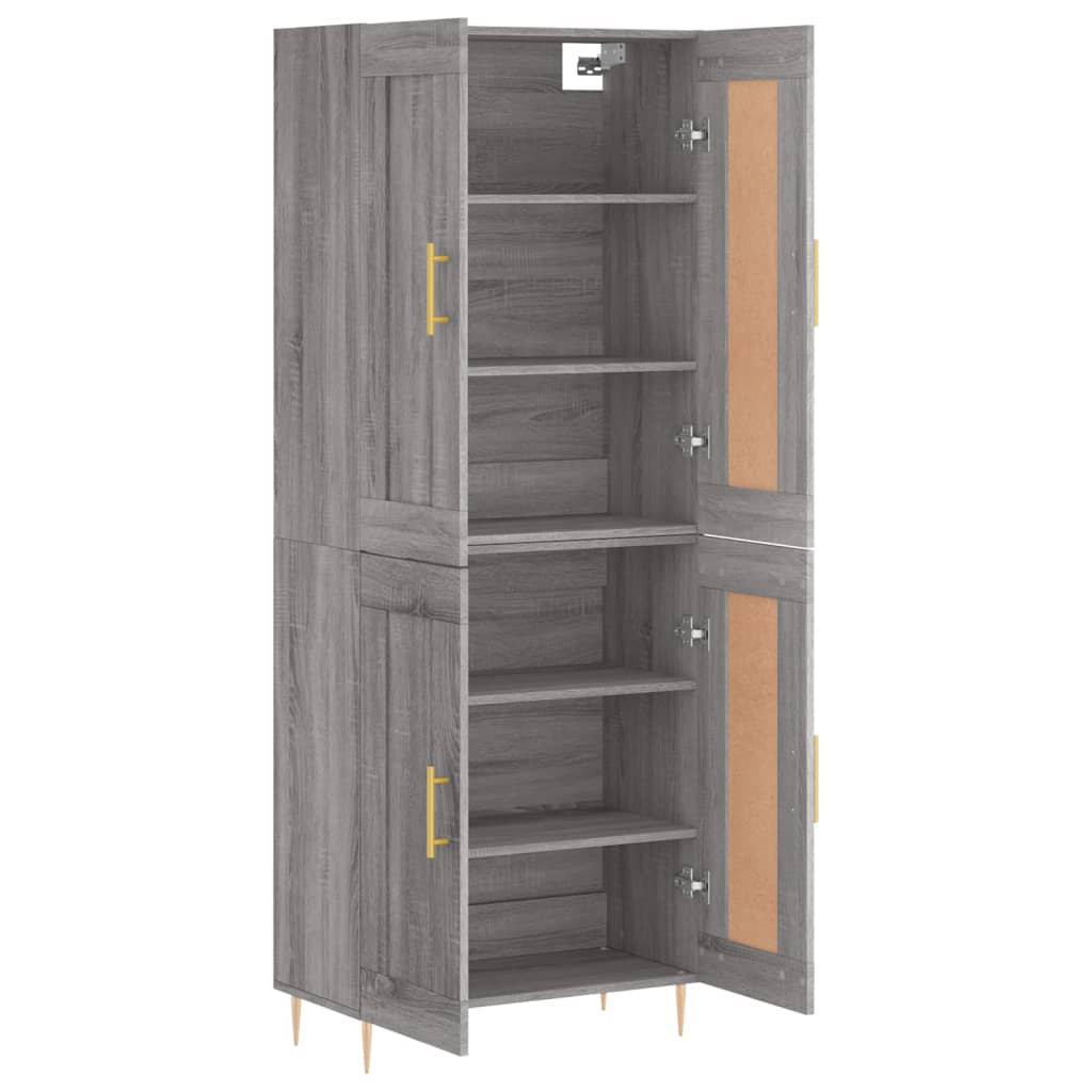 vidaXL Ντουλάπι Γκρι Sonoma 69,5 x 34 x 180 εκ. Επεξεργασμένο Ξύλο