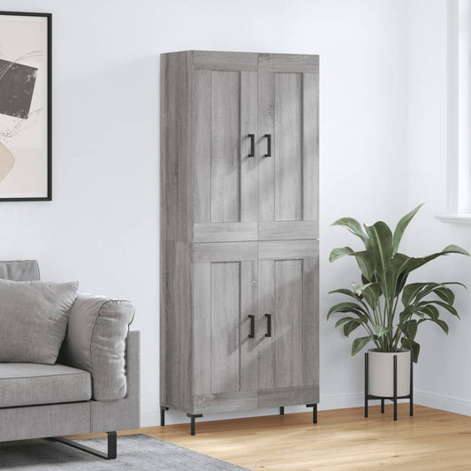 vidaXL Ντουλάπι Γκρι Sonoma 69,5 x 34 x 180 εκ. Επεξεργασμένο Ξύλο