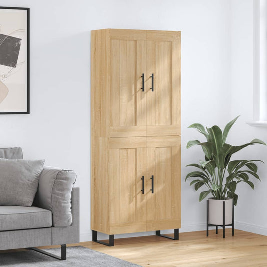 vidaXL Ντουλάπι Sonoma δρυς 69,5 x 34 x 180 εκ. από Επεξεργασμένο Ξύλο