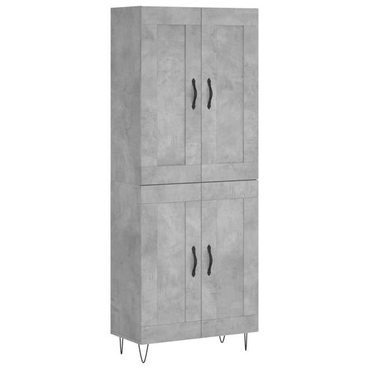 vidaXL Ντουλάπι Γκρι Σκυροδέματος 69,5x34x180 εκ. Επεξεργασμένο Ξύλο