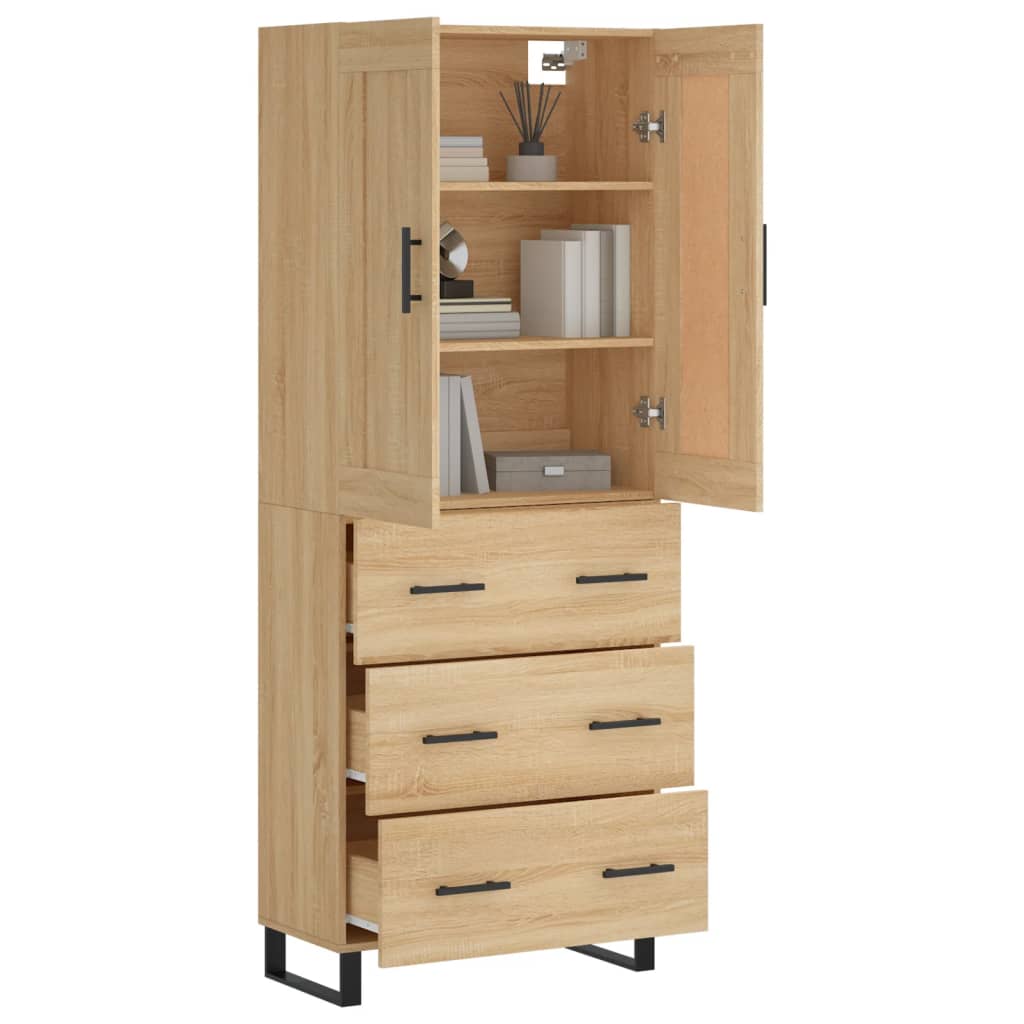 vidaXL Ντουλάπι Sonoma δρυς 69,5 x 34 x 180 εκ. από Επεξεργασμένο Ξύλο