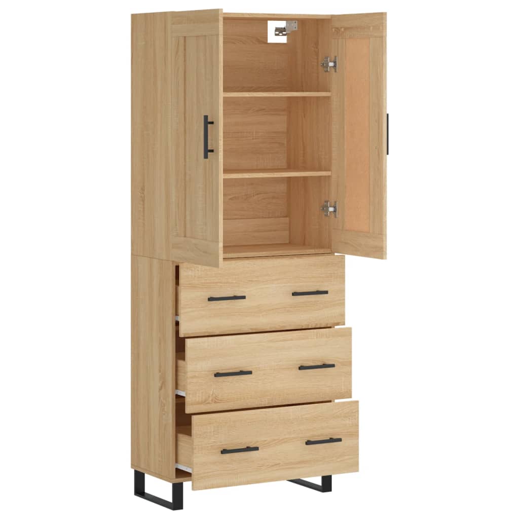 vidaXL Ντουλάπι Sonoma δρυς 69,5 x 34 x 180 εκ. από Επεξεργασμένο Ξύλο