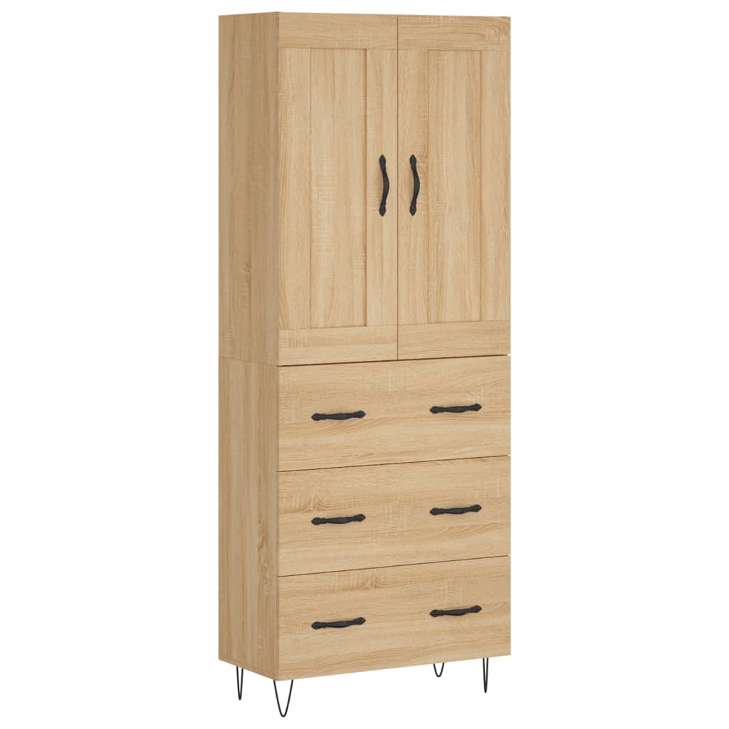 vidaXL Ντουλάπι Sonoma δρυς 69,5 x 34 x 180 εκ. από Επεξεργασμένο Ξύλο