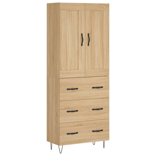 vidaXL Ντουλάπι Sonoma δρυς 69,5 x 34 x 180 εκ. από Επεξεργασμένο Ξύλο