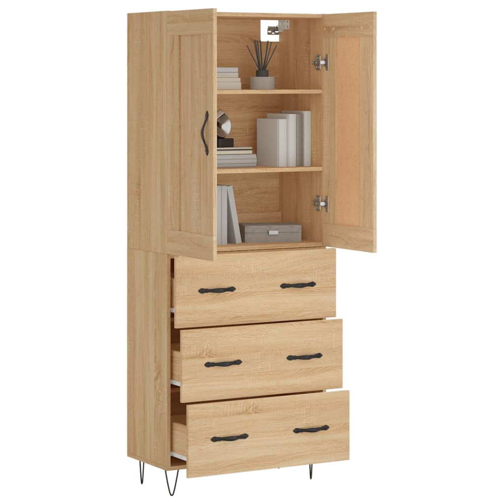 vidaXL Ντουλάπι Sonoma δρυς 69,5 x 34 x 180 εκ. από Επεξεργασμένο Ξύλο
