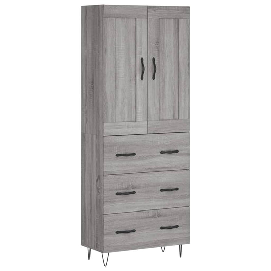 vidaXL Ντουλάπι Γκρι Sonoma 69,5 x 34 x 180 εκ. Επεξεργασμένο Ξύλο