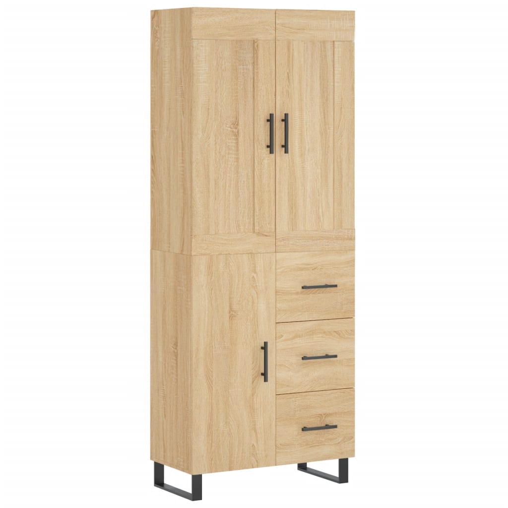 vidaXL Ντουλάπι Sonoma δρυς 69,5 x 34 x 180 εκ. από Επεξεργασμένο Ξύλο