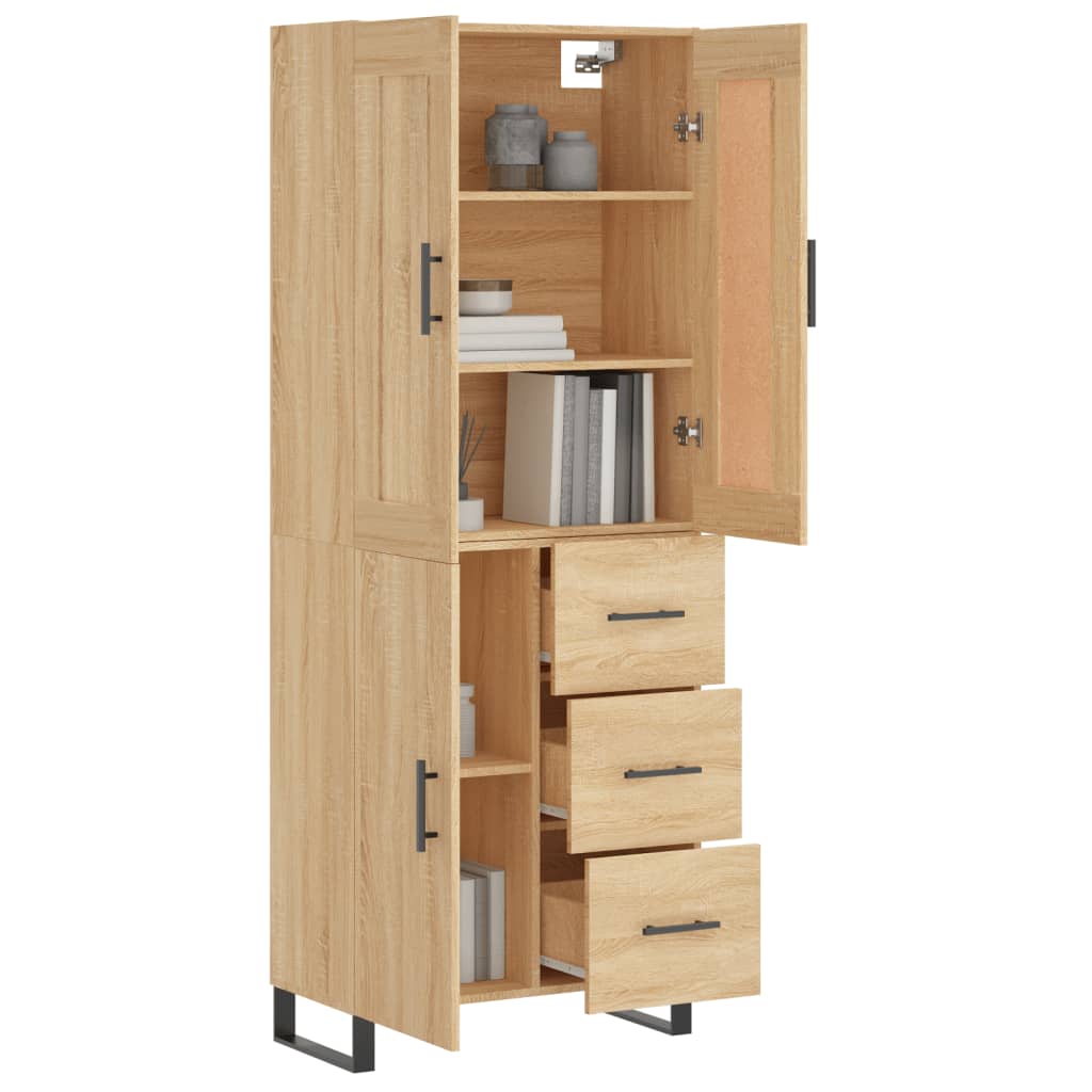 vidaXL Ντουλάπι Sonoma δρυς 69,5 x 34 x 180 εκ. από Επεξεργασμένο Ξύλο