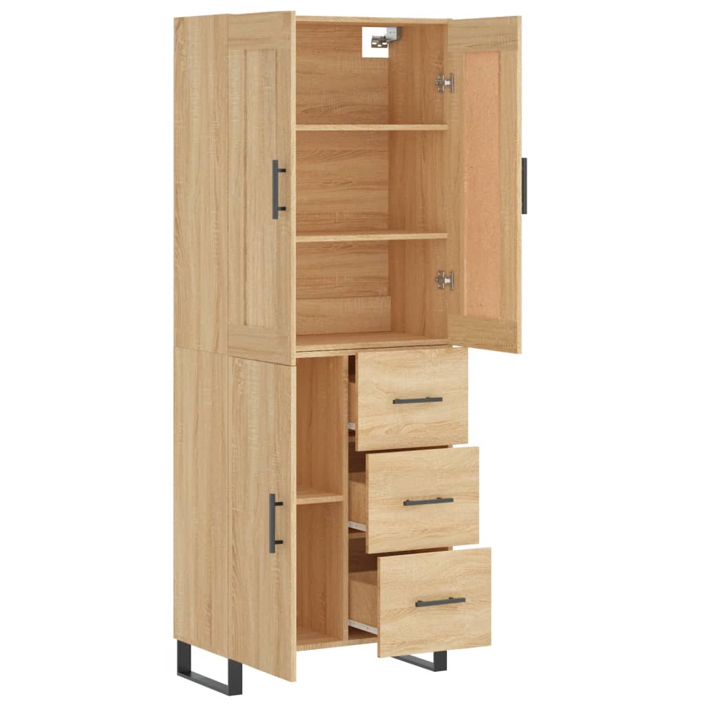 vidaXL Ντουλάπι Sonoma δρυς 69,5 x 34 x 180 εκ. από Επεξεργασμένο Ξύλο