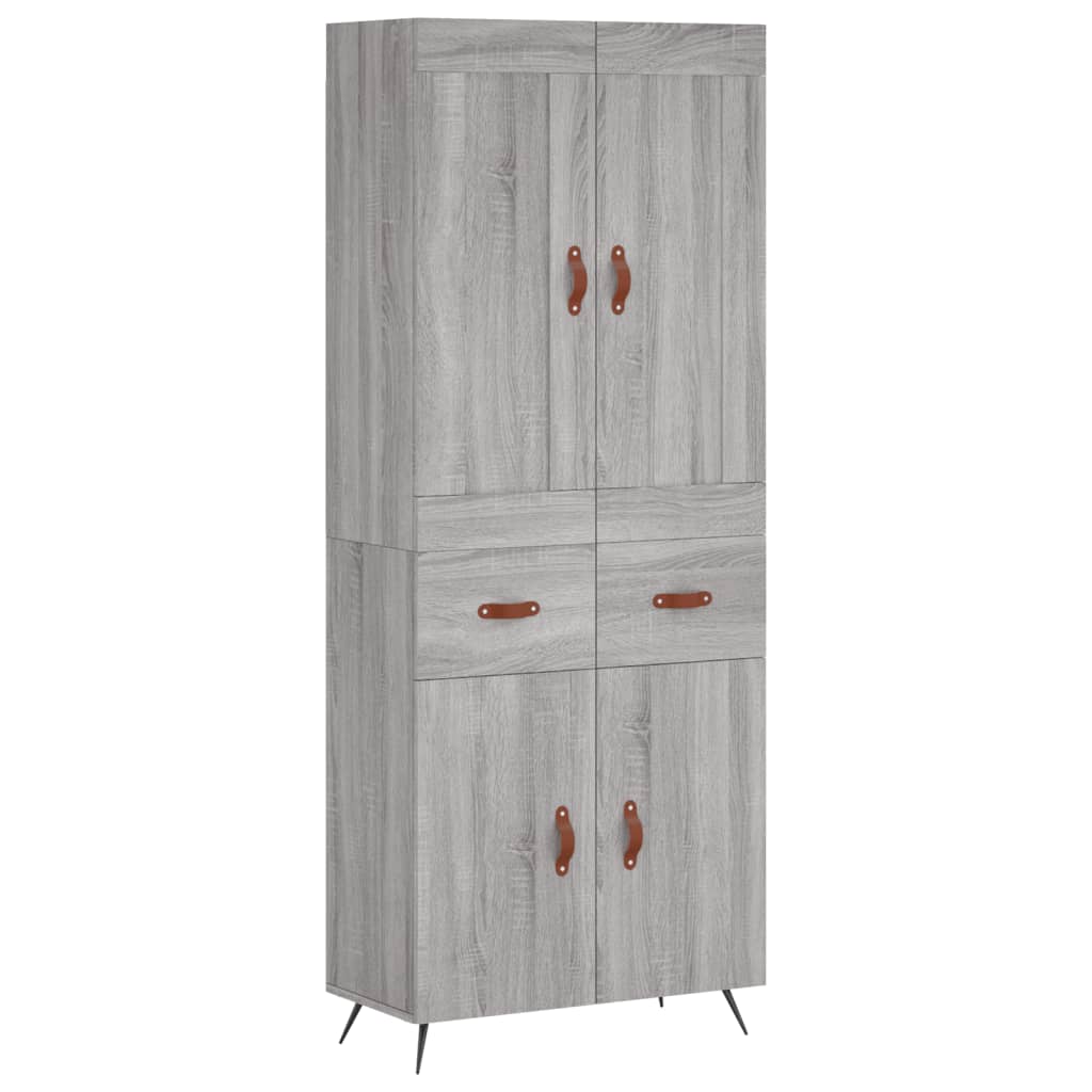 vidaXL Ντουλάπι Γκρι Sonoma 69,5 x 34 x 180 εκ. Επεξεργασμένο Ξύλο