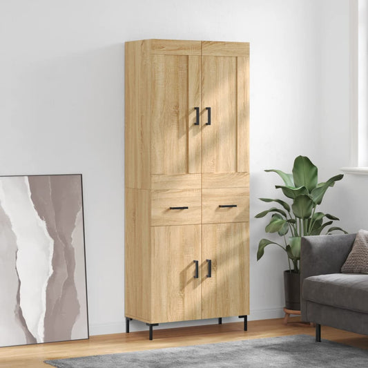 vidaXL Ντουλάπι Sonoma δρυς 69,5 x 34 x 180 εκ. από Επεξεργασμένο Ξύλο