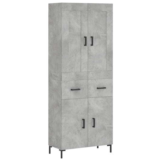 vidaXL Ντουλάπι Γκρι Σκυροδέματος 69,5x34x180 εκ. Επεξεργασμένο Ξύλο