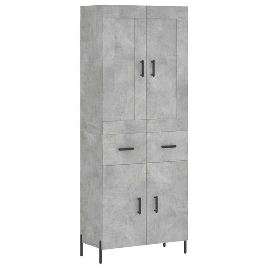 vidaXL Ντουλάπι Γκρι Σκυροδέματος 69,5x34x180 εκ. Επεξεργασμένο Ξύλο