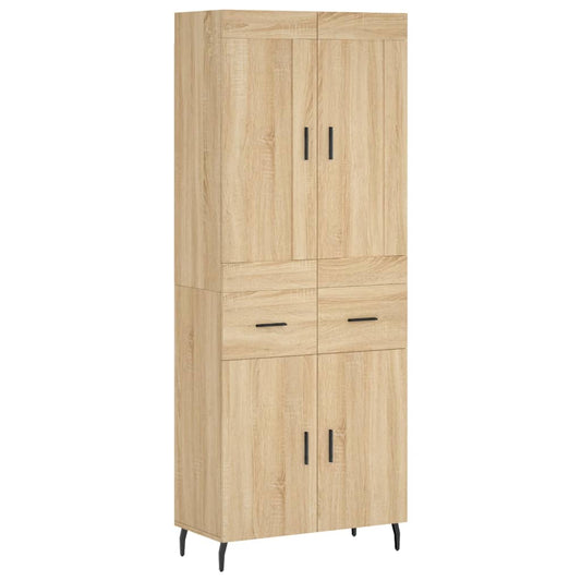 vidaXL Ντουλάπι Sonoma δρυς 69,5 x 34 x 180 εκ. από Επεξεργασμένο Ξύλο