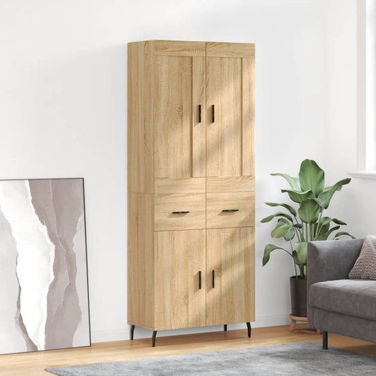 vidaXL Ντουλάπι Sonoma δρυς 69,5 x 34 x 180 εκ. από Επεξεργασμένο Ξύλο