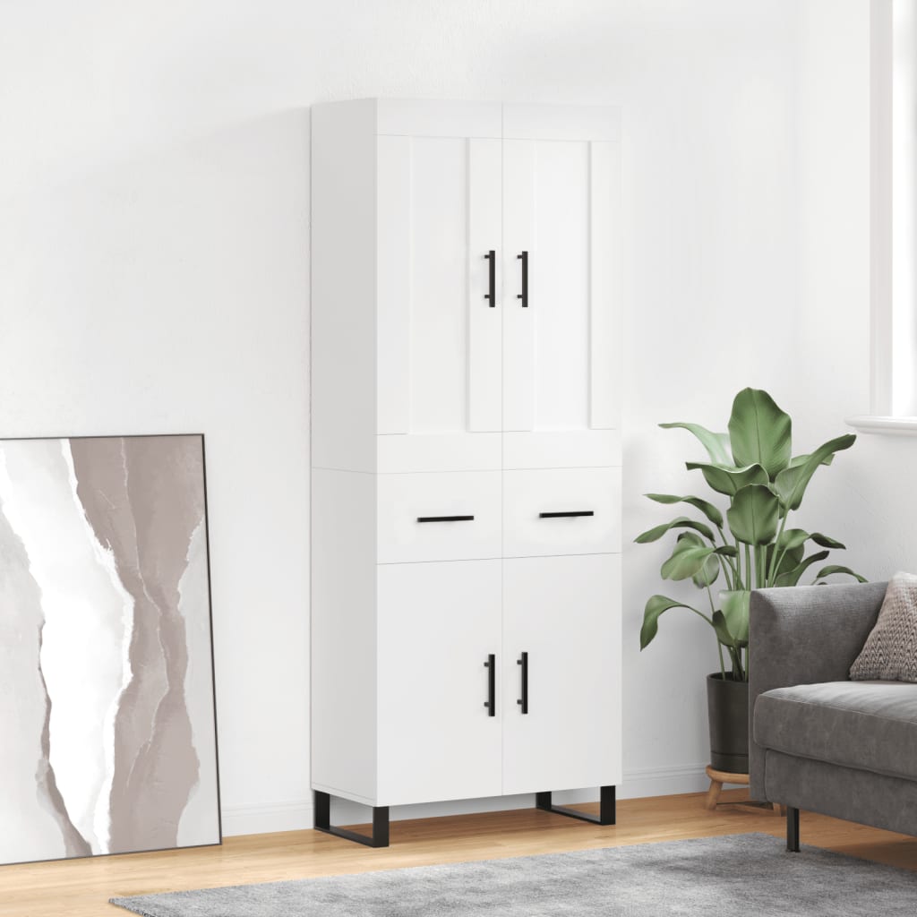 vidaXL Ντουλάπι Λευκό 69,5x34x180 εκ. από Επεξεργασμένο Ξύλο