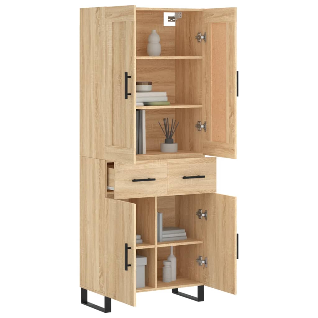 vidaXL Ντουλάπι Sonoma δρυς 69,5 x 34 x 180 εκ. από Επεξεργασμένο Ξύλο
