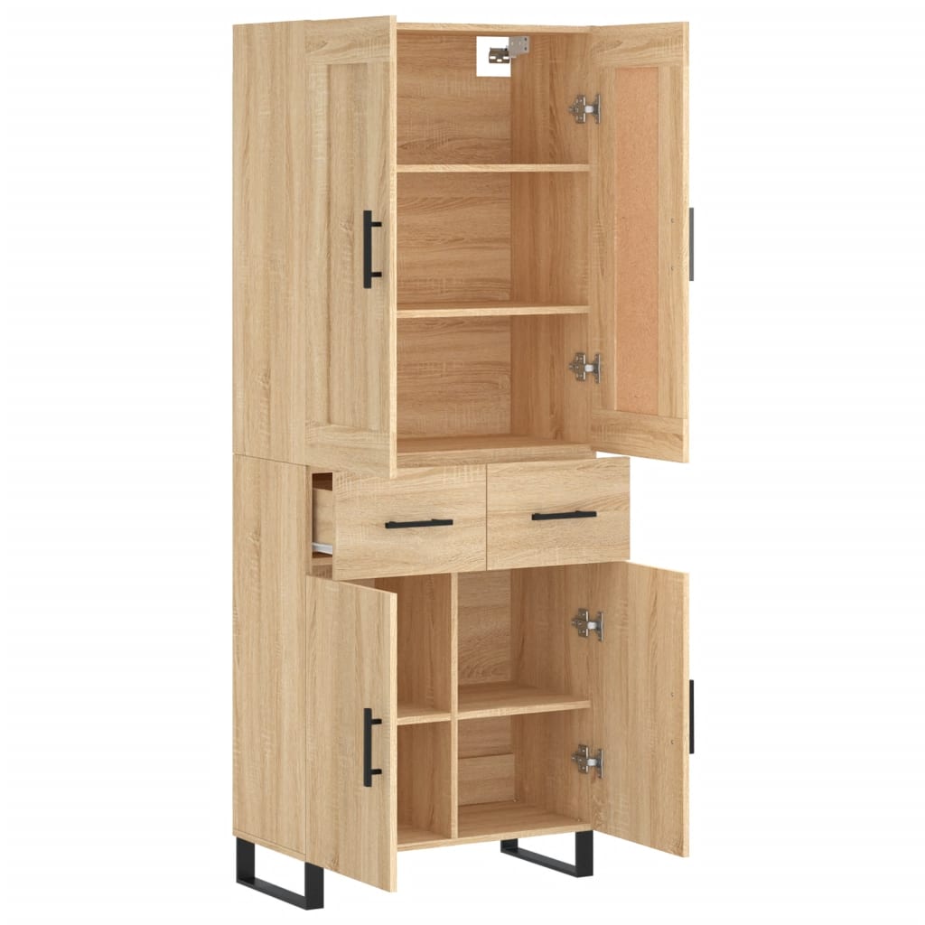 vidaXL Ντουλάπι Sonoma δρυς 69,5 x 34 x 180 εκ. από Επεξεργασμένο Ξύλο