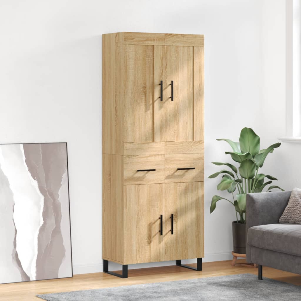 vidaXL Ντουλάπι Sonoma δρυς 69,5 x 34 x 180 εκ. από Επεξεργασμένο Ξύλο