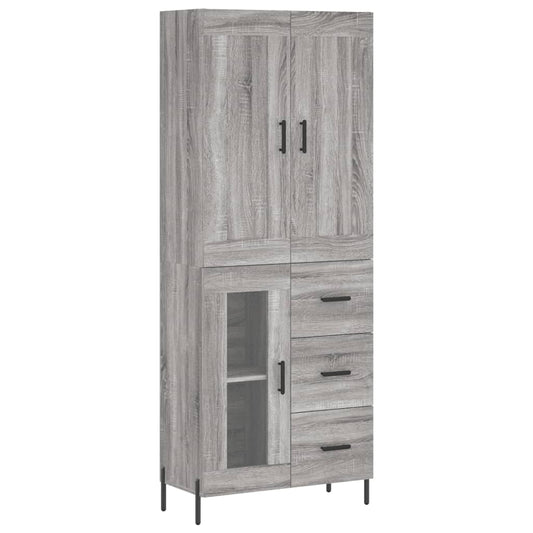 vidaXL Ντουλάπι Γκρι Sonoma 69,5 x 34 x 180 εκ. Επεξεργασμένο Ξύλο