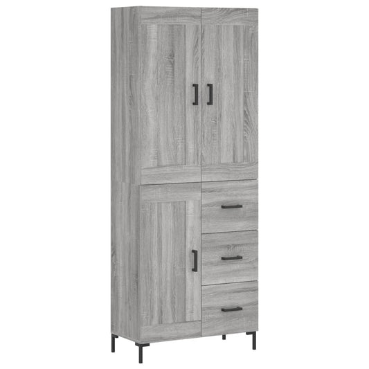 vidaXL Ντουλάπι Γκρι Sonoma 69,5 x 34 x 180 εκ. Επεξεργασμένο Ξύλο