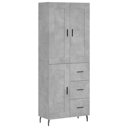 vidaXL Ντουλάπι Γκρι Σκυροδέματος 69,5x34x180 εκ. Επεξεργασμένο Ξύλο