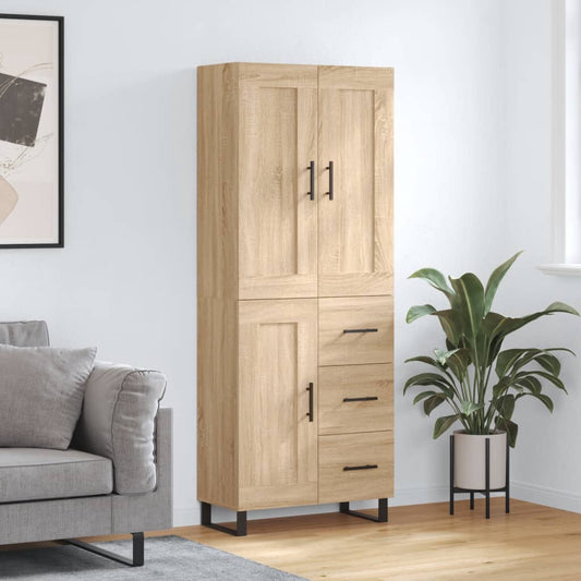 vidaXL Ντουλάπι Sonoma δρυς 69,5 x 34 x 180 εκ. από Επεξεργασμένο Ξύλο