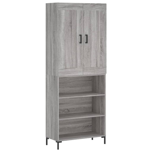 vidaXL Ντουλάπι Γκρι Sonoma 69,5 x 34 x 180 εκ. Επεξεργασμένο Ξύλο