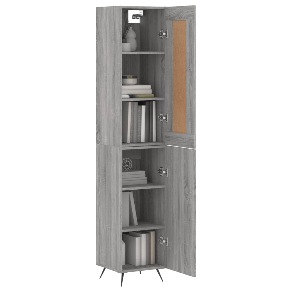 vidaXL Μπουφές Sonoma Γκρι 34,5 x 34 x 180 εκ. από Επεξεργασμένο Ξύλο