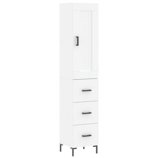 vidaXL Ντουλάπι Λευκό 34,5 x 34 x 180 εκ. από Επεξεργασμένο Ξύλο