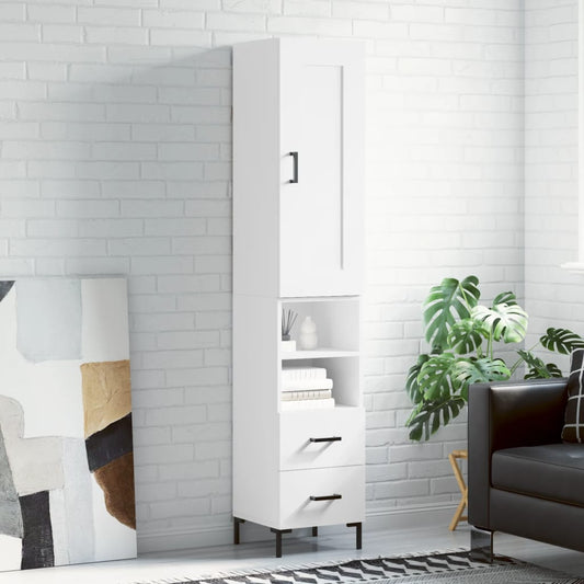 vidaXL Ντουλάπι Λευκό 34,5 x 34 x 180 εκ. από Επεξεργασμένο Ξύλο