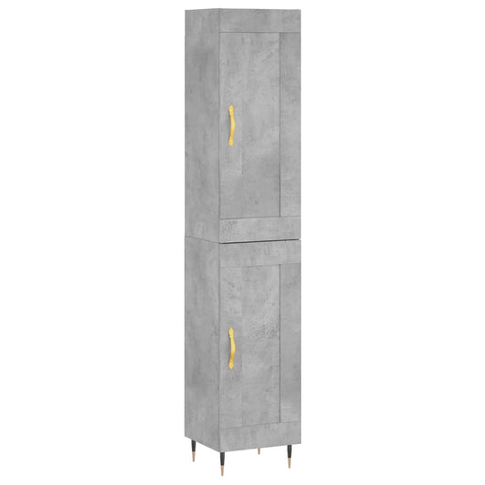 vidaXL Ντουλάπι Γκρι Σκυροδέματος 34,5x34x180 εκ. Επεξεργασμένο Ξύλο