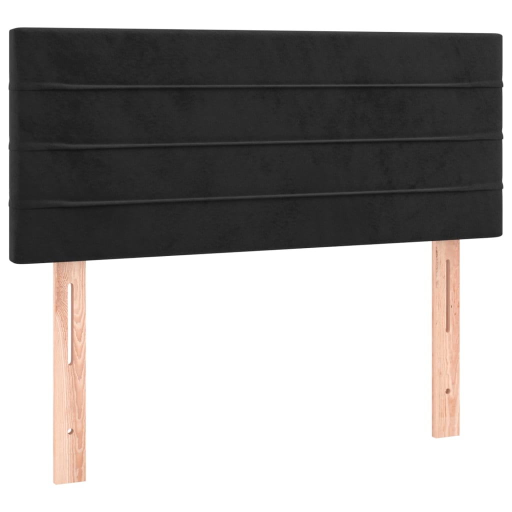 vidaXL Κρεβάτι Boxspring με Στρώμα Μαύρο 90x190 εκ. Βελούδινο