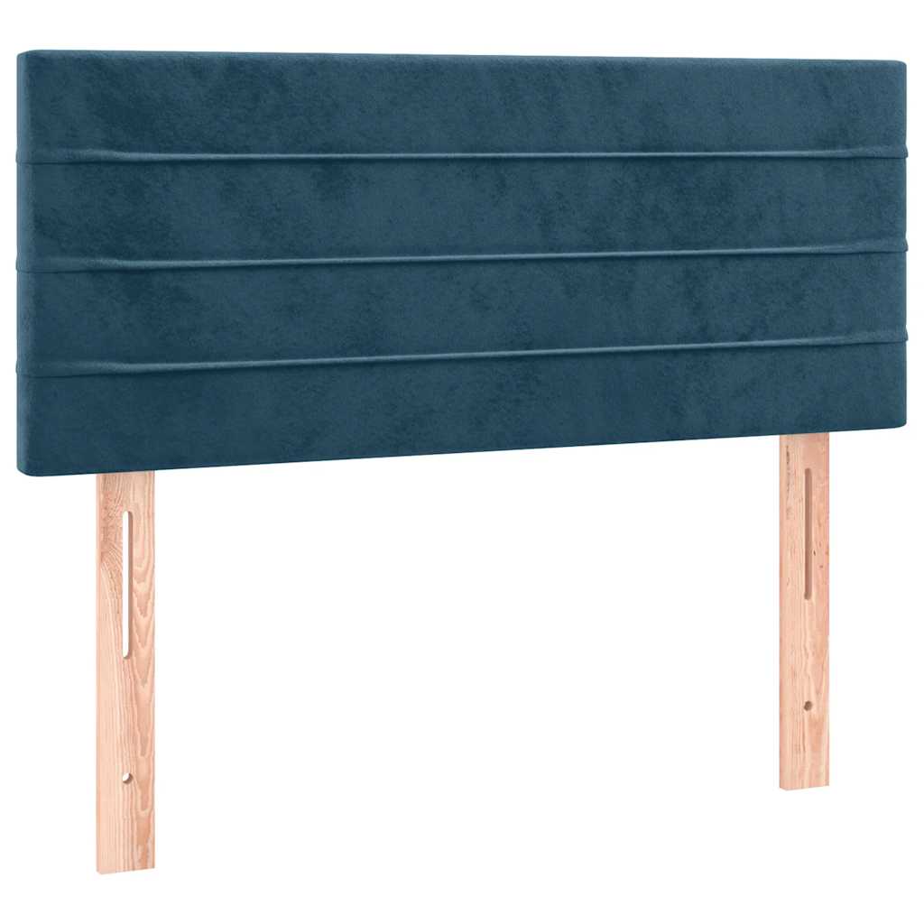 vidaXL Κρεβάτι Boxspring με Στρώμα Σκούρο Μπλε 90x190 εκ. Βελούδινο